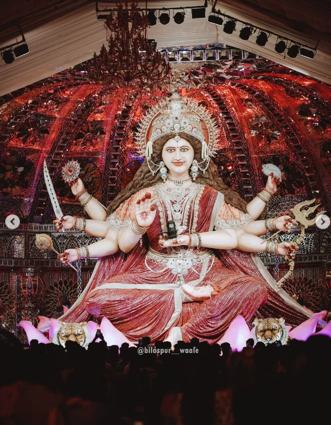 Grand idol of Maa Durga at the festival